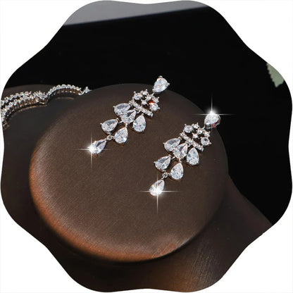 CZ Water Drop Necklace and Earrings Set