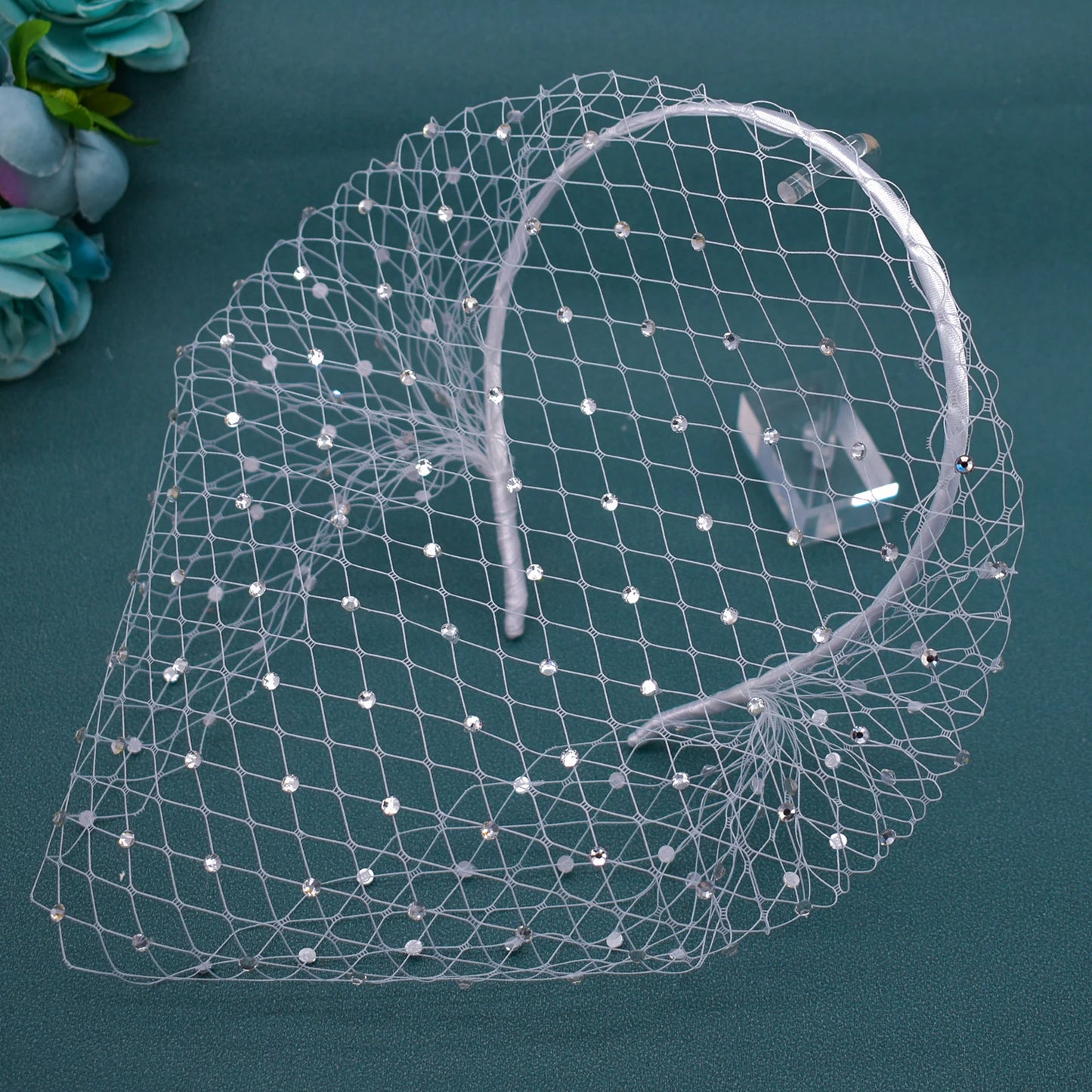 Pearl Beads Bridal Birdcage Veil
