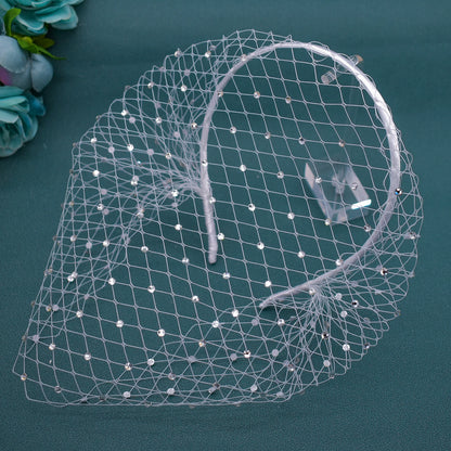 Pearl Beads Bridal Birdcage Veil