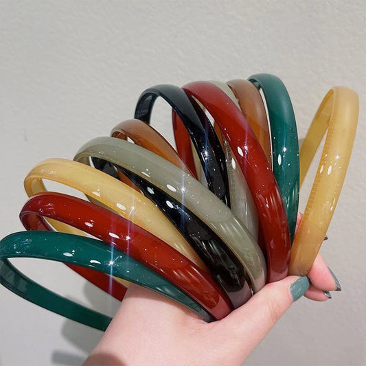 Plastic Translucent Toothed Headband – Non-Slip Candy Color Hair Hoop for Women & Girls