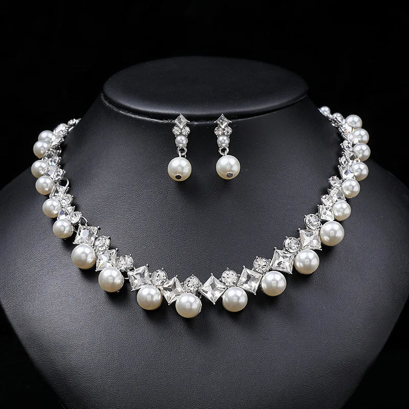 New pearl gemstone jewelry woman necklace set for women by edenista