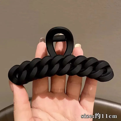 Korean Matte Acrylic Hair Claw Clamp – Geometric Cross Crab Clip Barrettes for Women