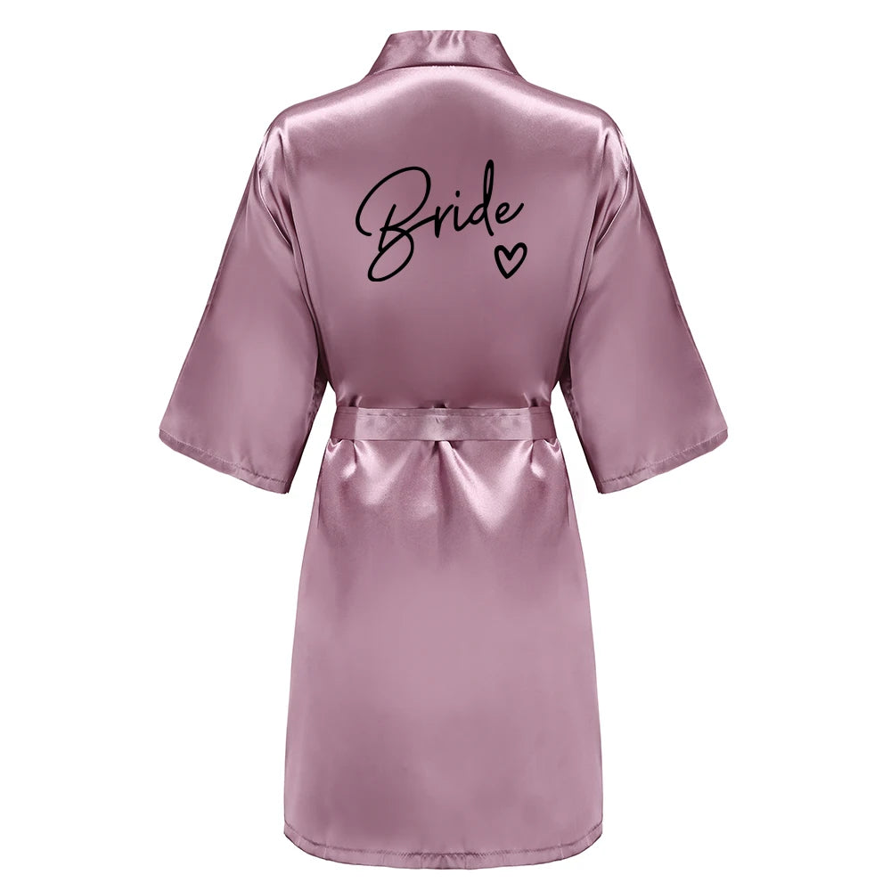 Team Bride Satin Kimono Robe Bridesmaid