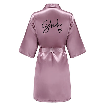 Team Bride Satin Kimono Robe Bridesmaid