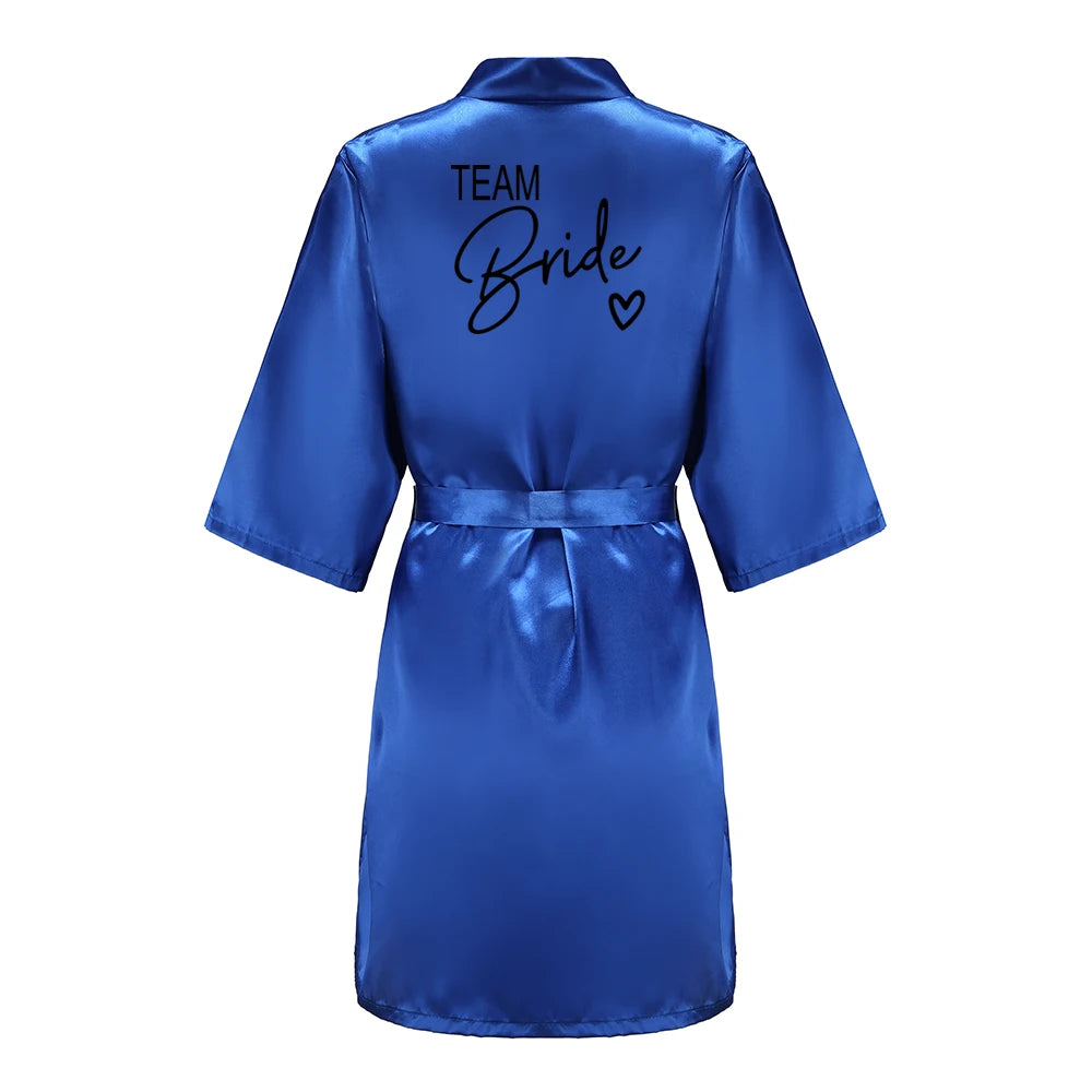 Team Bride Satin Kimono Robe Bridesmaid