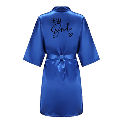 Team Bride Satin Kimono Robe Bridesmaid