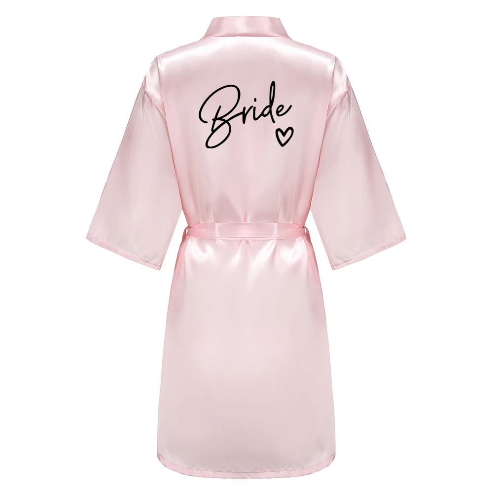 Team Bride Satin Kimono Robe Bridesmaid