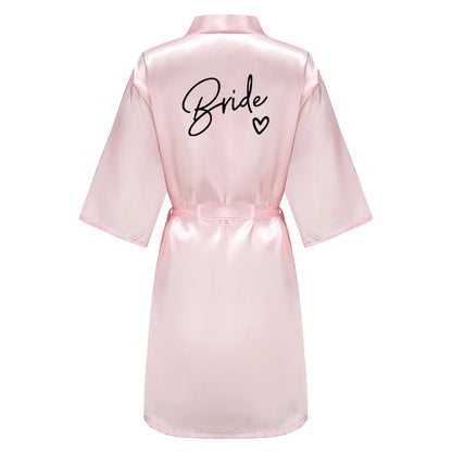 Team Bride Satin Kimono Robe Bridesmaid