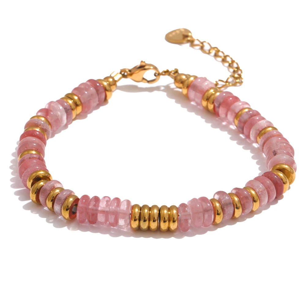 Colourful Natural Stone Beads Handmade Bracelet Bangle