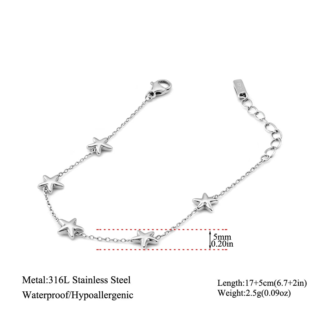 Gold-Plated Heart Charm Bracelet – Stainless Steel