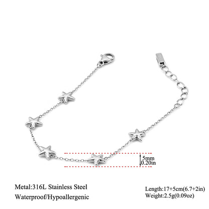 Gold-Plated Heart Charm Bracelet – Stainless Steel