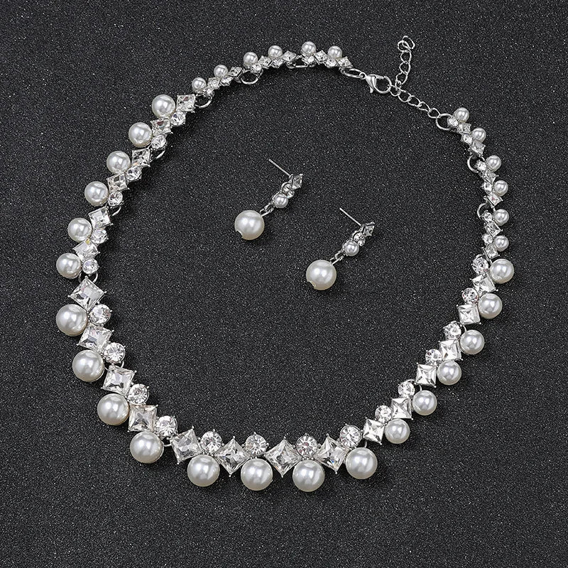 New pearl gemstone jewelry woman necklace set for women by edenista