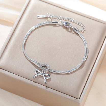 Gold Color Bowknot Love Knot Chain Bracelet Stainless Steel Trendy Bracelets by edenista