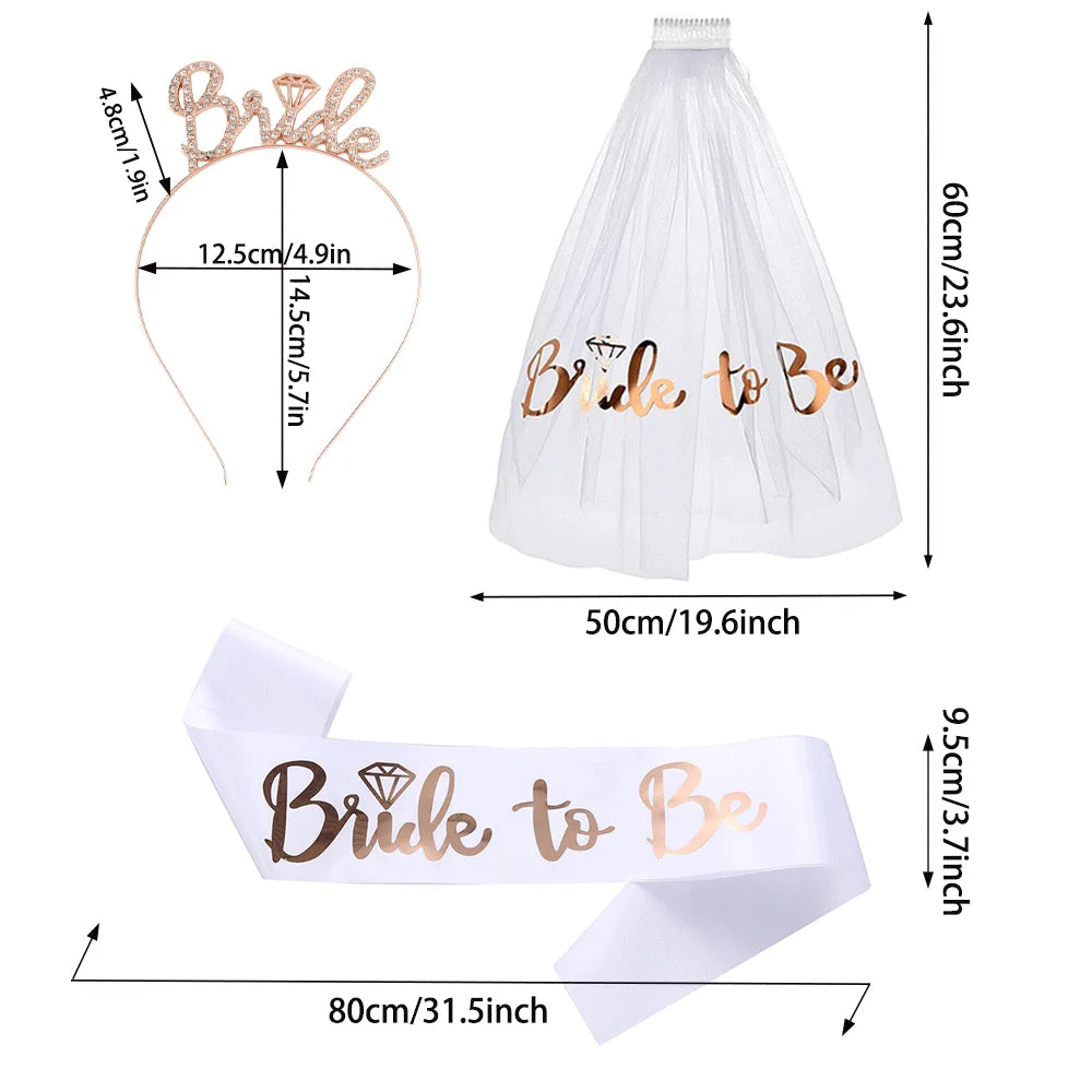 Bride to Be Sash Veil & Heart Sunglasses Set