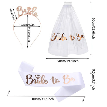 Bride to Be Sash Veil & Heart Sunglasses Set