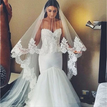 Two-Layer Cathedral Lace Bridal Veil 4M