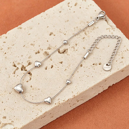 Gold-Plated Heart Charm Bracelet – Stainless Steel