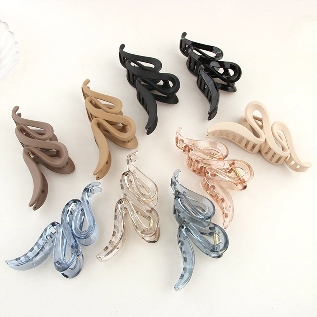 Large Acrylic Hair Claw Clips Set – Geometric Barrettes for Women (3-Pack)