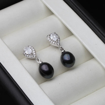 Freshwater Pearl Drop Earrings 925 Silver