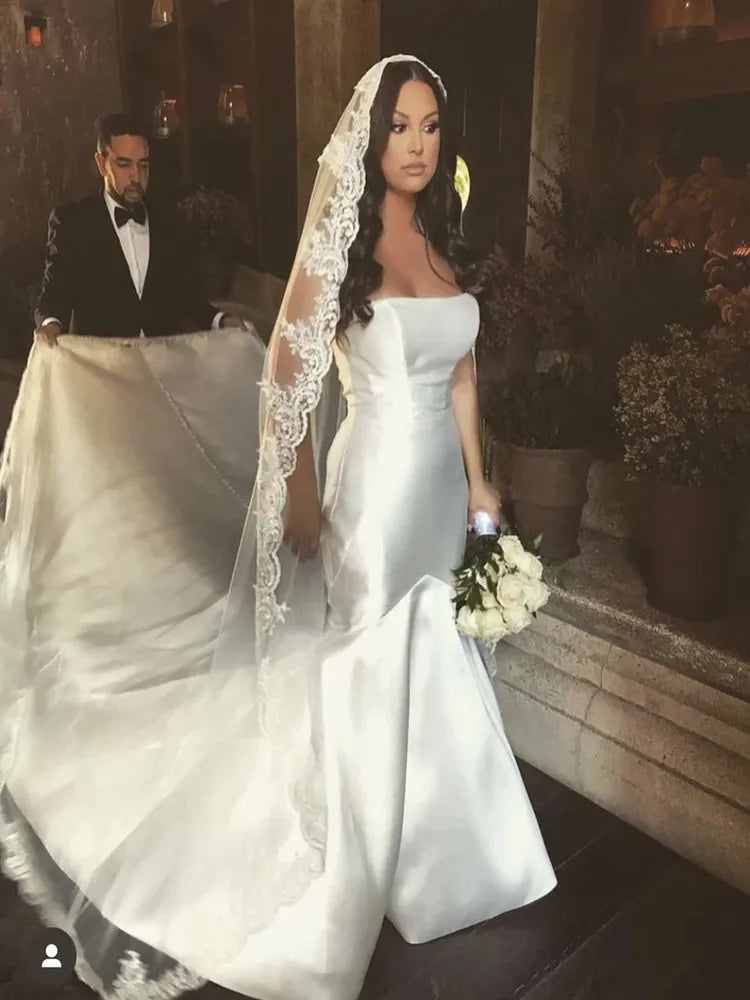 Full Lace Mantilla Wedding Veil 1 Tier