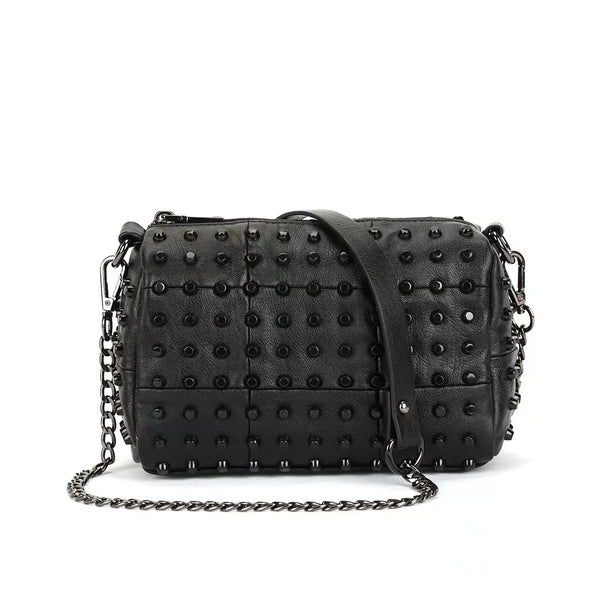Soft PU Leather Vintage Pillow Crossbody Bag for Women – Black