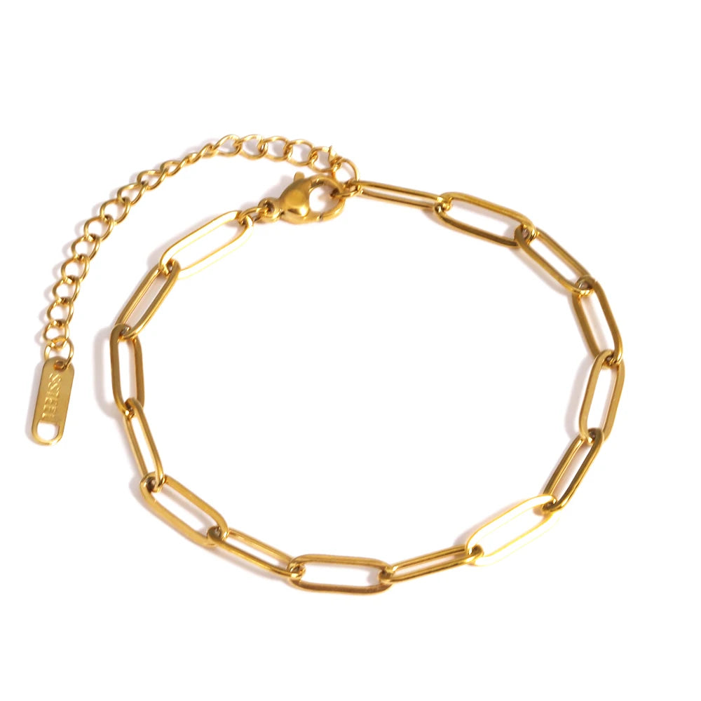 Chunky Gold Plated Stainless Steel Link Chain Bracelet