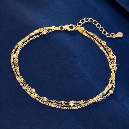 Three-Layer Geometric Bead Bracelet – 925 Sterling Silver