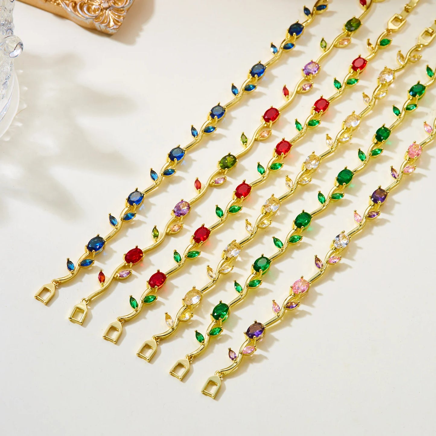 Tulip Flower Bracelet for Women – Copper & Zircon