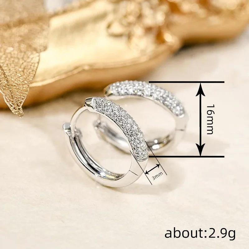 Cubic Zirconia Circle Hoop Earrings for Women