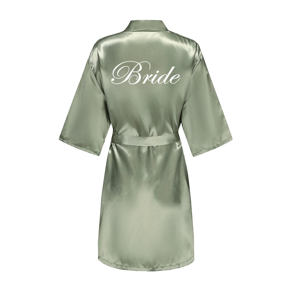 Bride & Bridesmaid Short Satin Robe