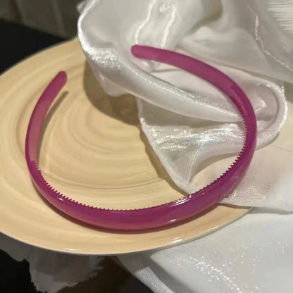 Plastic Translucent Toothed Headband – Non-Slip Candy Color Hair Hoop for Women & Girls