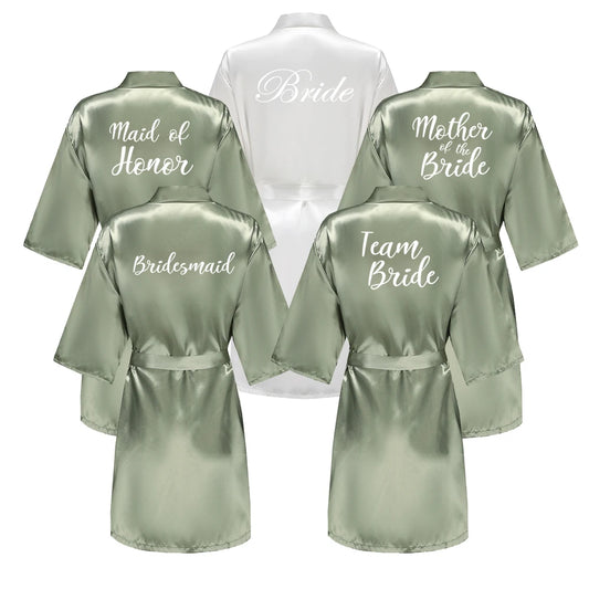 Bride & Bridesmaid Short Satin Robe