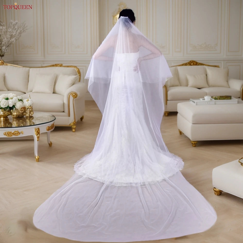 2-Tier Minimalist Bridal Veil with Blusher