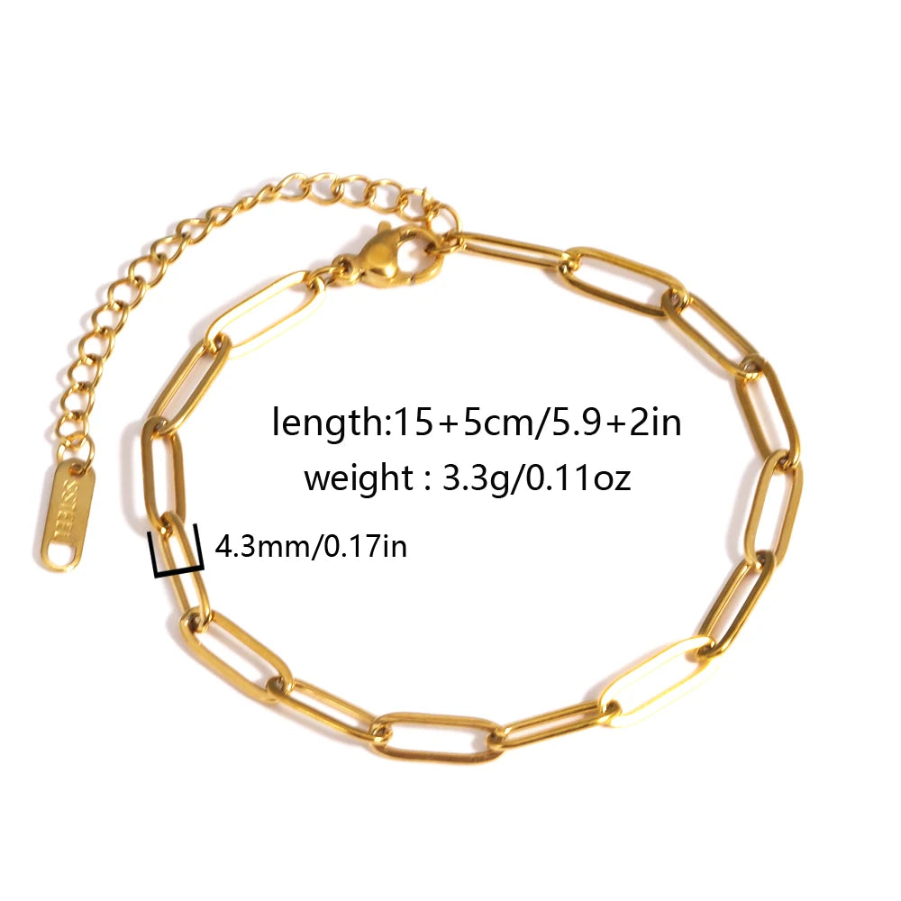 Chunky Gold Plated Stainless Steel Link Chain Bracelet