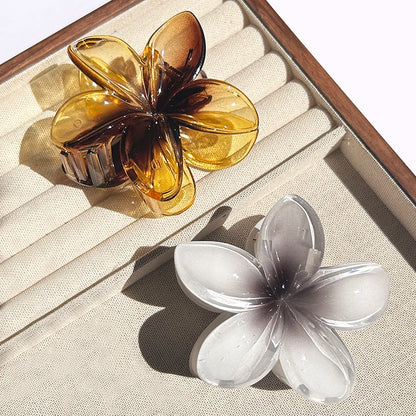 2-Piece Bohemian Flower Hair Claw Clip Set – Egg Flower Barrette for Women & Girls