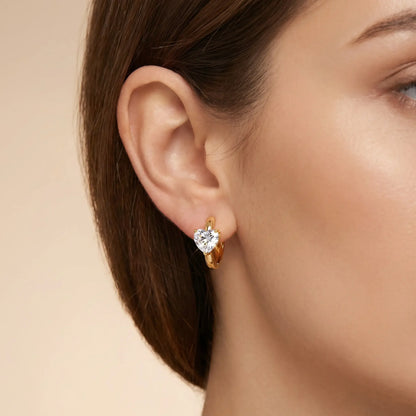 18K Gold Plated Zirconia Huggie Hoop Earrings – 12.4mm