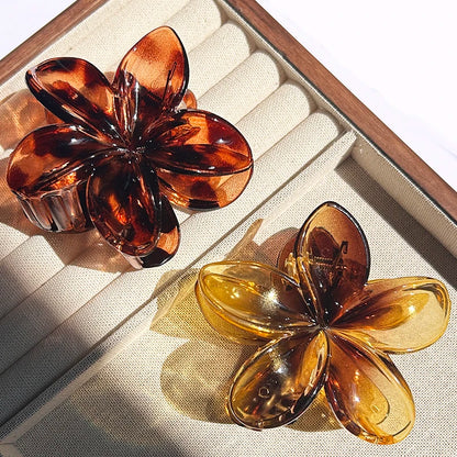 2-Piece Bohemian Flower Hair Claw Clip Set – Egg Flower Barrette for Women & Girls