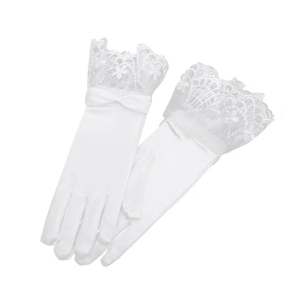 Mesh Lace Bridal Gloves Short Wrist Length