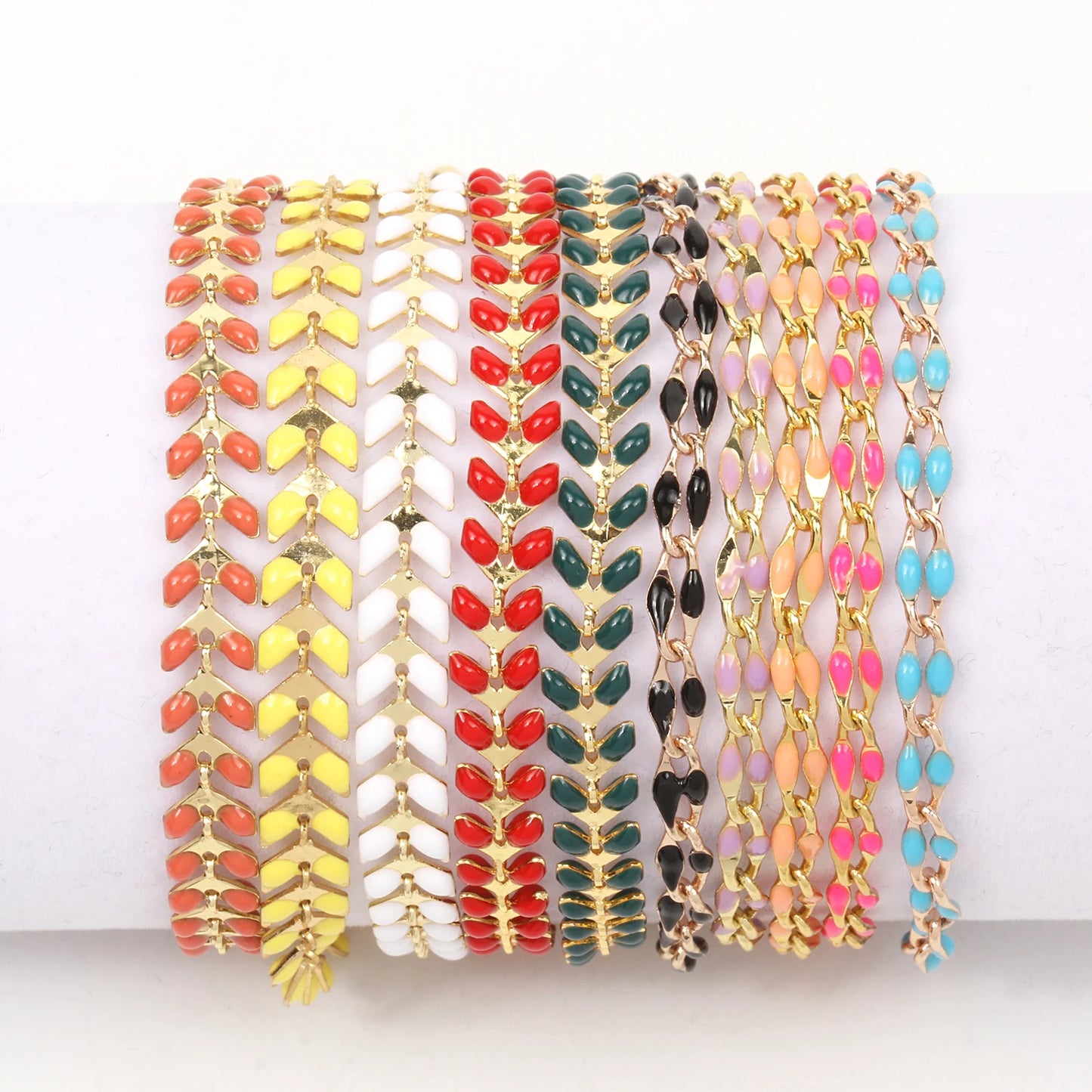 Fashion Stainless Steel Beaded Charm Bracelet – Blue & Red