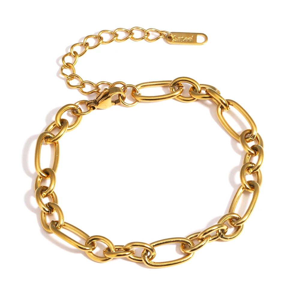 Chunky Gold Plated Stainless Steel Link Chain Bracelet