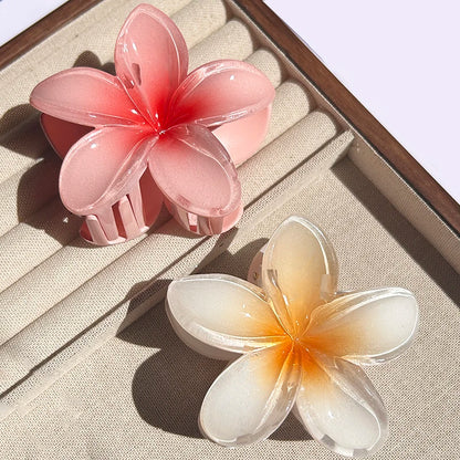 2-Piece Bohemian Flower Hair Claw Clip Set – Egg Flower Barrette for Women & Girls