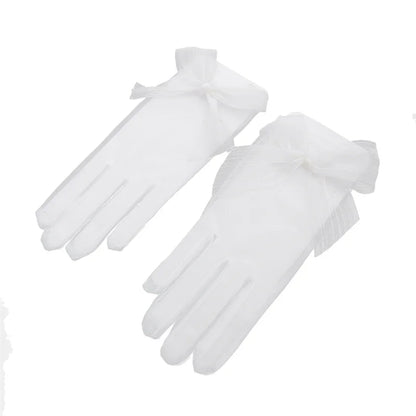 Mesh Lace Bridal Gloves Short Wrist Length