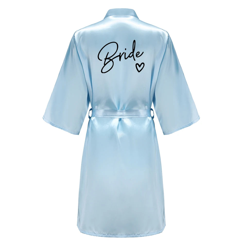 Team Bride Satin Kimono Robe Bridesmaid