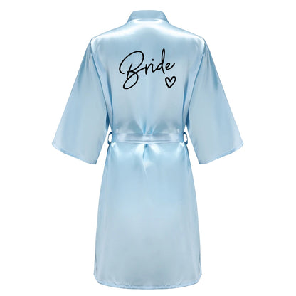 Team Bride Satin Kimono Robe Bridesmaid