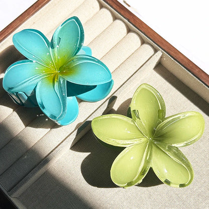 2-Piece Bohemian Flower Hair Claw Clip Set – Egg Flower Barrette for Women & Girls