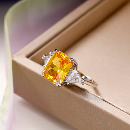 Huitan Square CZ Ring for Women