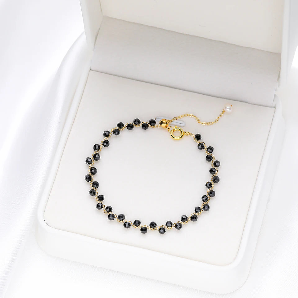 3mm Natural Stone Handmade Adjustable Bracelet for Women