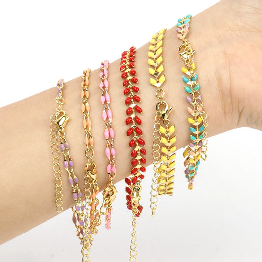 Fashion Stainless Steel Beaded Charm Bracelet – Blue & Red