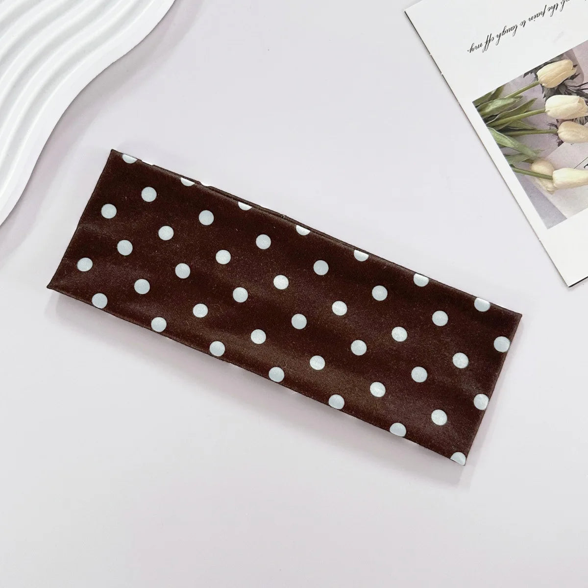 Polka Dot Elastic Sports Headband – Sweat-Absorbent Yoga & Fitness Hairband for Women