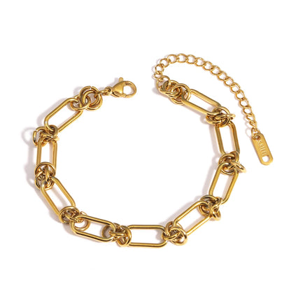 Chunky Gold Plated Stainless Steel Link Chain Bracelet